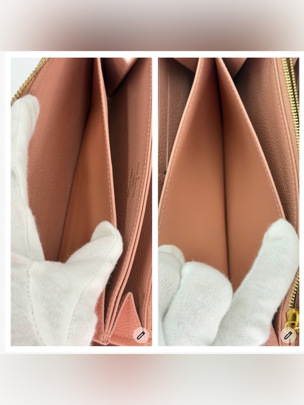 Louis Vuitton Bi Color Pink/White Monogram Zippy Wallet Full Set w/Entrupy COA - Picture 9 of 13